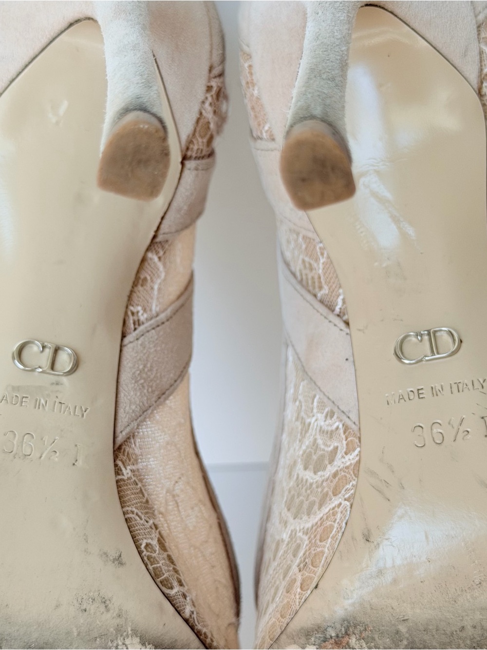 Christian Dior Lace Suede Lingerie Pumps - Picture 7 of 8